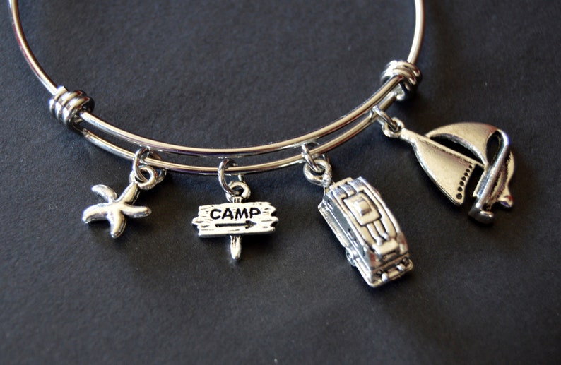 camping bracelet friendship bracelet canoe camping jewelry camping camp counselor gift summer camping gift for her sailing camper