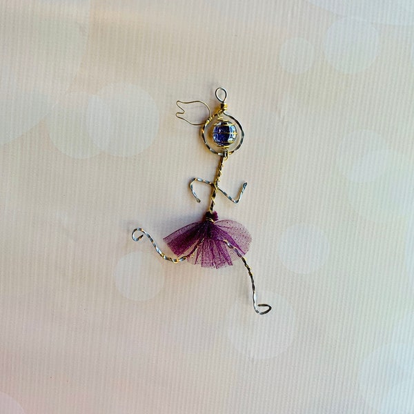 Hand-made Wire Runner Girl With Tutu; Perfect Gift for any Running Enthusiast!
