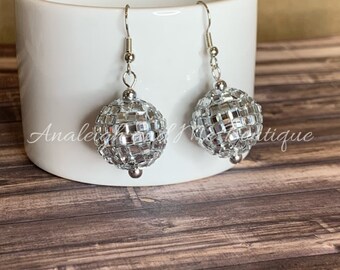 New Years Disco Ball Earrings, Disco Dangle Earrings, New Years Dangle Earrings, Adult New Years Earrings, Teen Earrings, Bling Earring