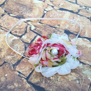 Easter Pink Baby Headband, Toddler Headband, Flower Toddler Headband, White Baby Headband, Flower Newborn Headband, Infant Headband