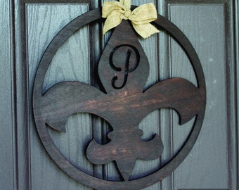 Fleur De Lis Door Decor Door Hanger Door Decorations Fleur Etsy