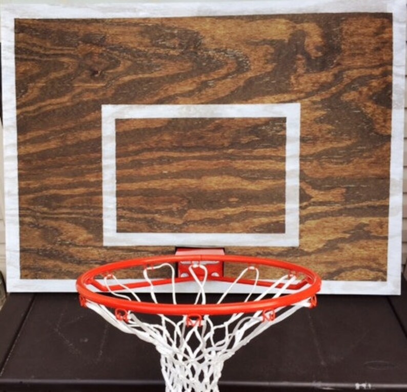 Wood Basketball Hoop Backboard Farmhouse Style Rim Wall Etsy