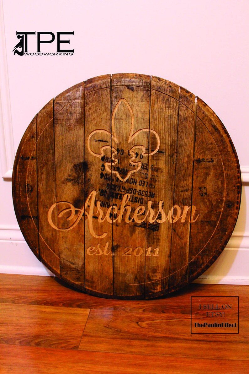 Bourbon Barrel Head. Personalized Bourbon Barrel Head. Custom Etsy