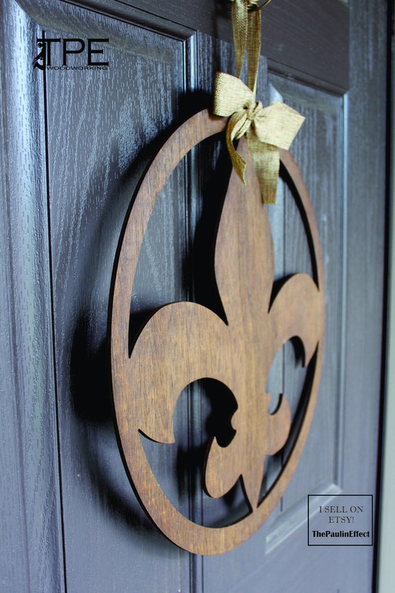 Fleur De Lis Door Decor Door Hanger Door Decorations Fleur Etsy