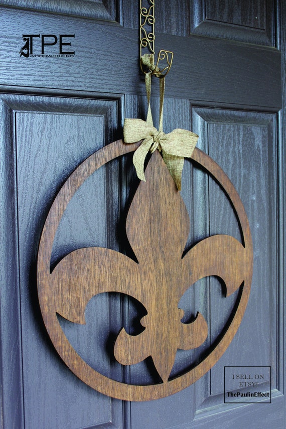 Fleur De Lis Door Decor Door Hanger Door Decorations Fleur Etsy