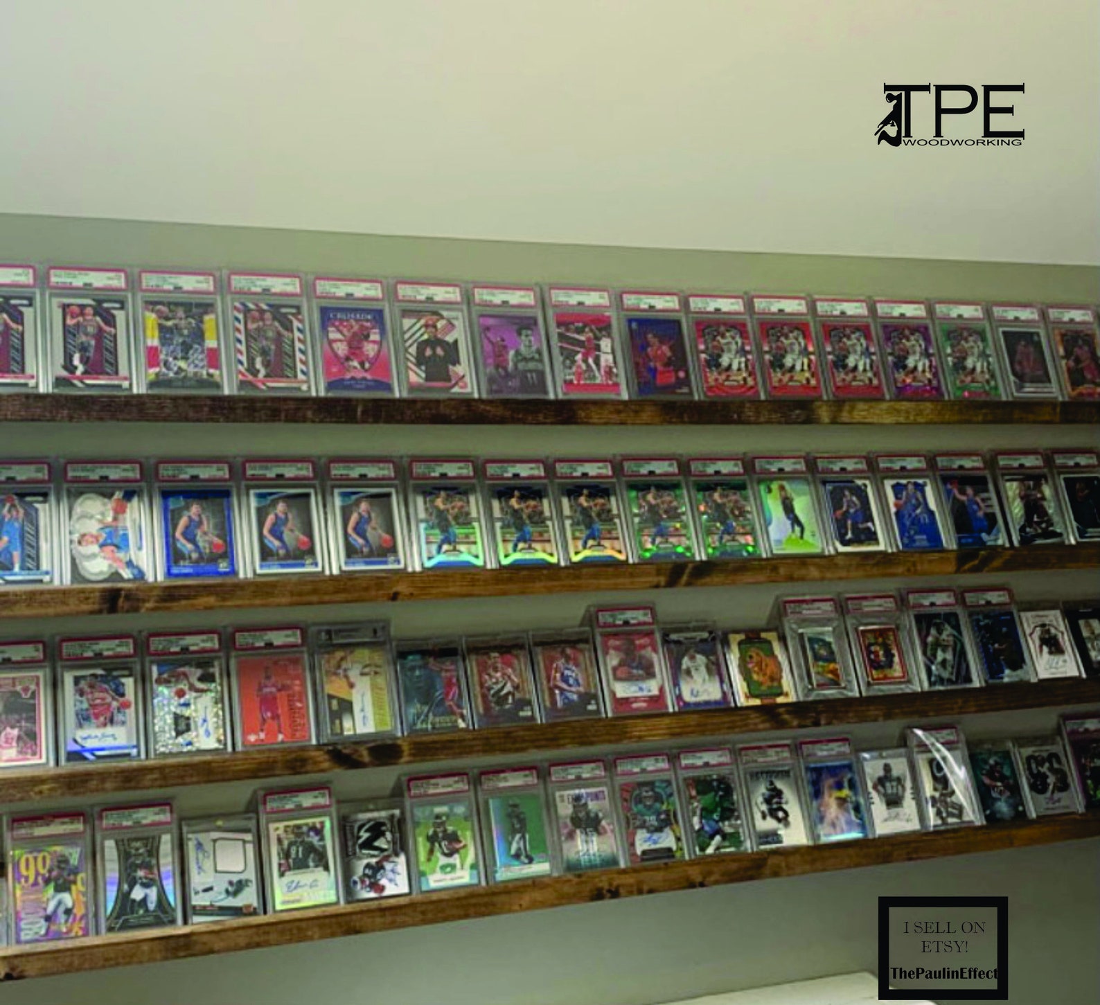 Wall Hanging Baseball Card Shelf Baseball Card Displaydark Etsy