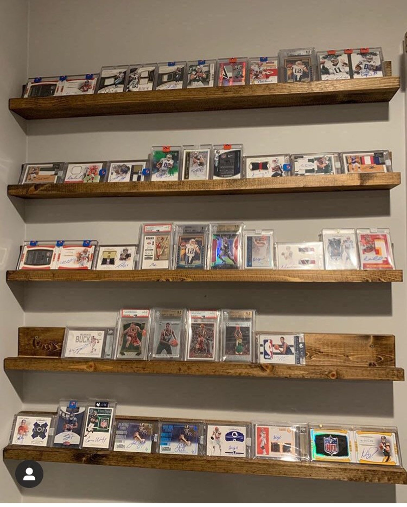 Wall Hanging Baseball Card Shelf Baseball Card Displaydark Etsy
