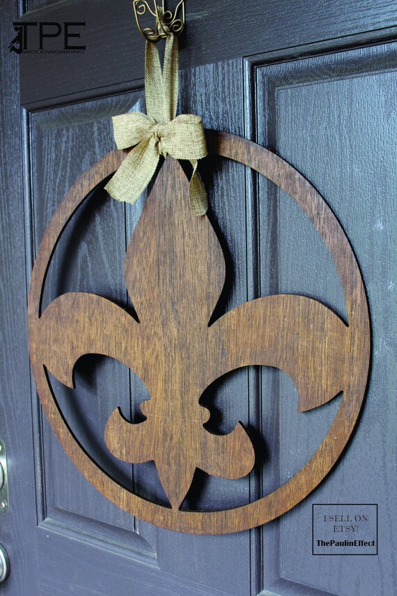 Fleur De Lis Door Decor Door Hanger Door Decorations Fleur Etsy