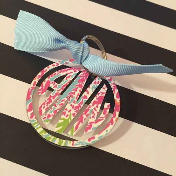 Acrylic Round Lilly Pulitzer Keychain