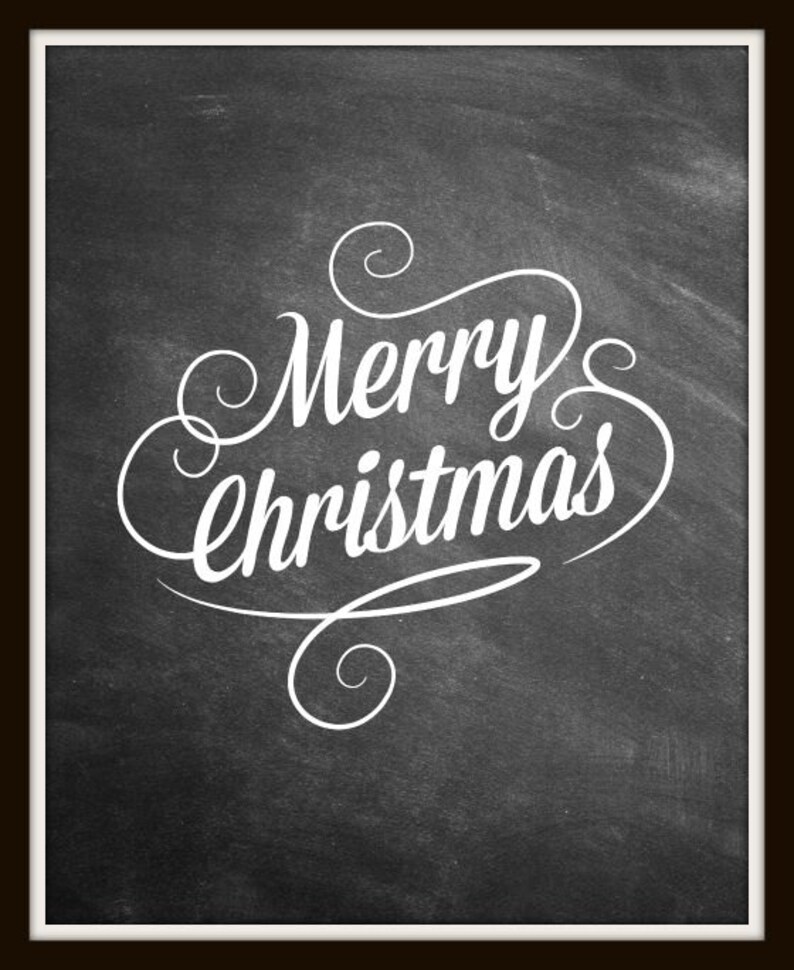 Merry Christmas Chalkboard Art Christmas Chalkboard Decor Etsy