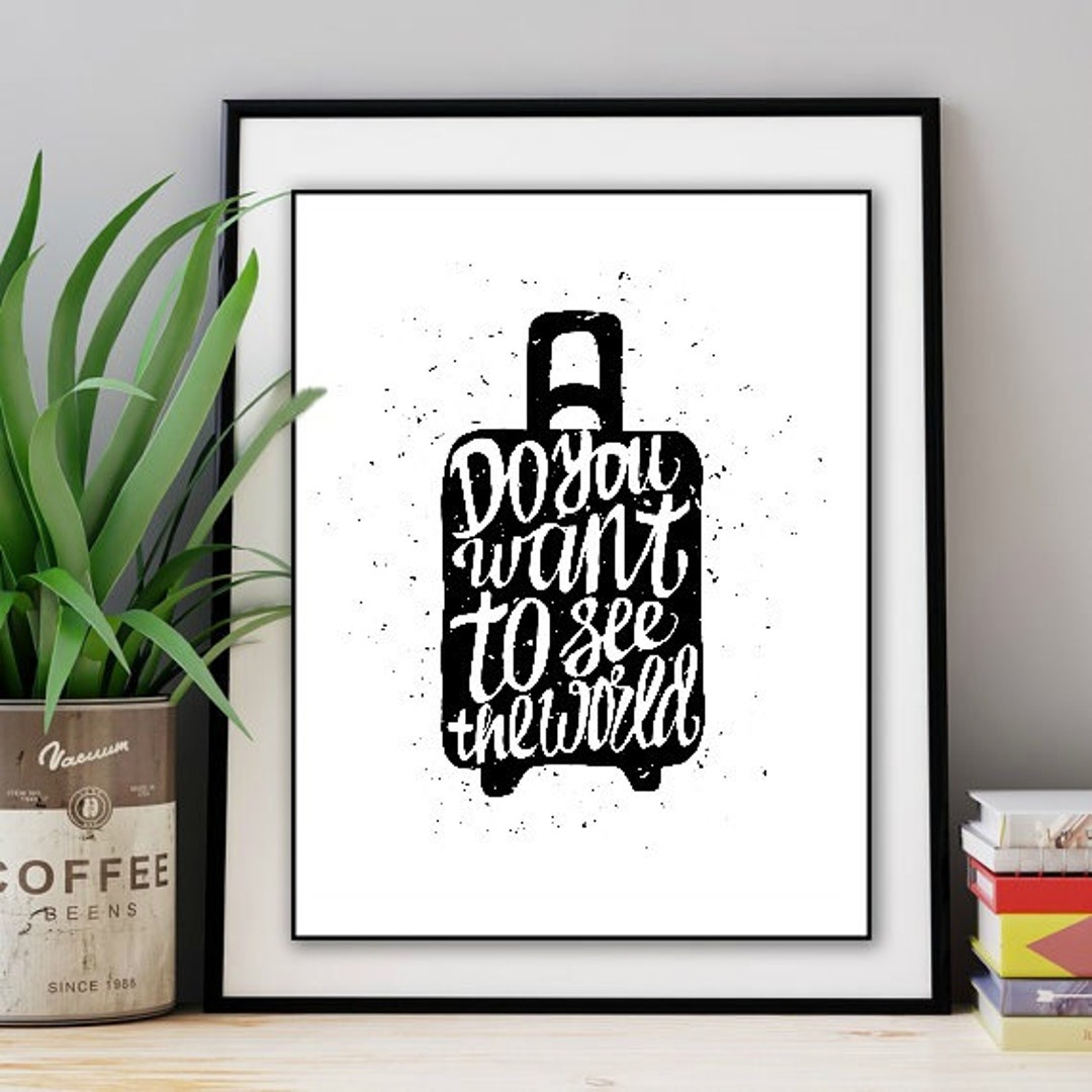 Travel Printable Suitcase Printable Art Instant Print Etsy