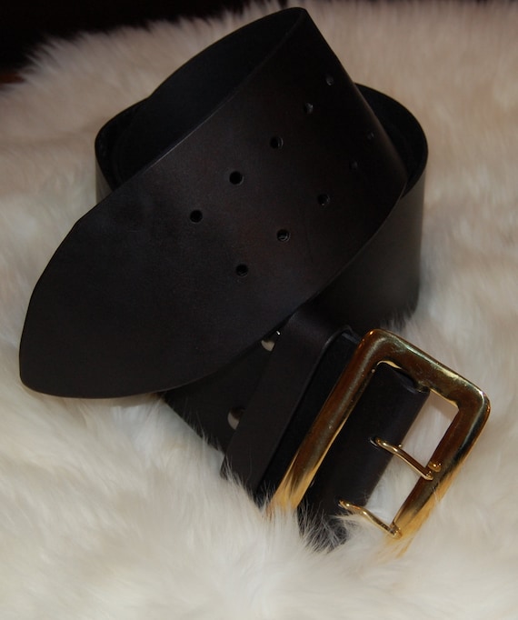 Leather Santa Claus Belt w Solid Brass Buckle hand Crafted// PIRATE