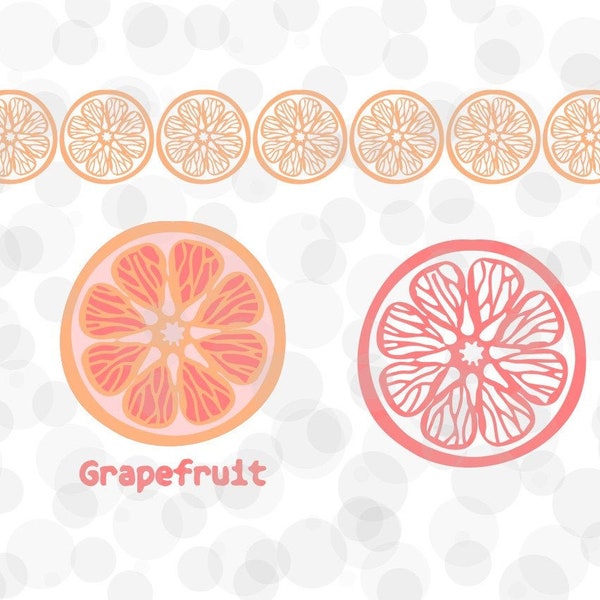 Grapefruit Cut File (SVG, DXF, PNG) for Vinyl and Paper