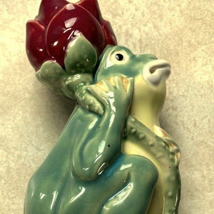 Vintage Frog Figurine 7.5&quot;Ht. RARE Chinese Ceramic MudMan Wan Jiang Marked &quot;1966&quot; Unusual Collectible Garden Aquarium Whimsical Figurine