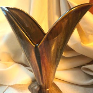 Vintage Royal Haeger Vase: Brown Turquoise Drip Glaze, MCM Art Pottery