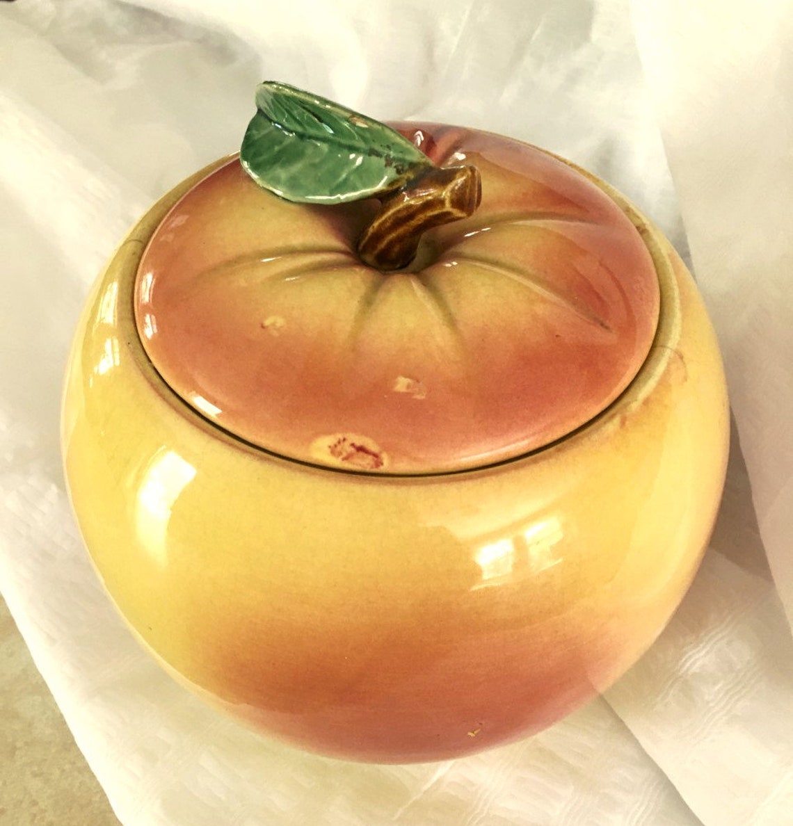 Vintage McCoy Cookie Jar c. 1950 Blushing Apple | Etsy