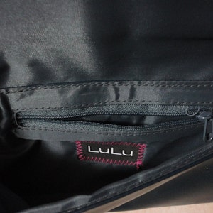 Cartera de mano vintage LuLu de 25 cm de largo, de piel sintética, elegante, color azul marino, con forro, estilo retro, moderna, para bodas, noche, funerales