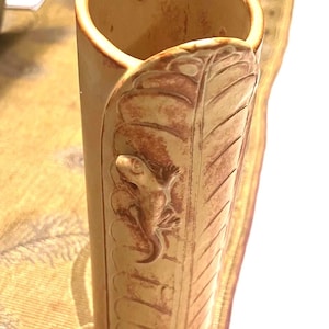 Vintage Studio Pottery Vase: Lizard and Leaf Wall Pocket Southwest Decor