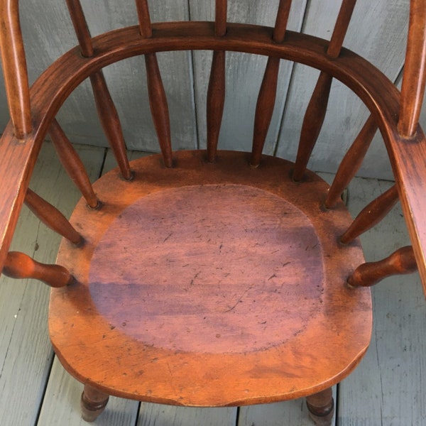 Vintage Child's Chair Nichols & Stone 24" Solid Maple Windsor Child's Chair Toddler Furniture Solid Wood Lg. Doll Chair Excellent Condition