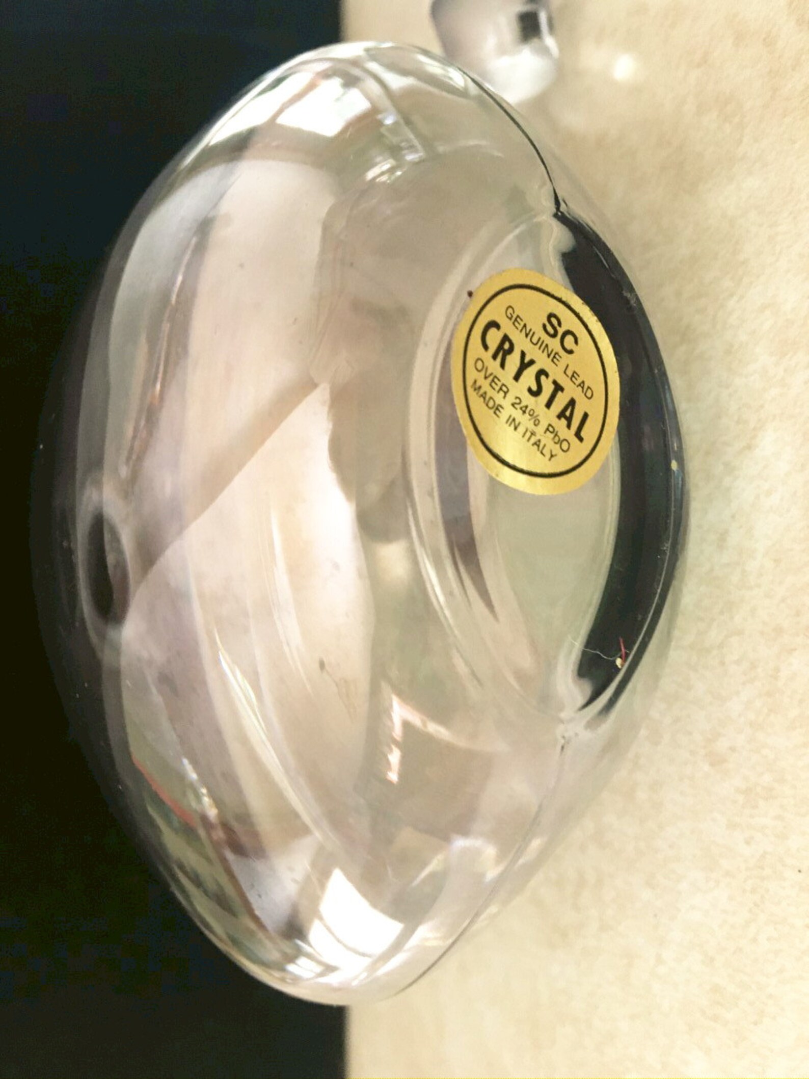 Vintage Perfume Bottle SC Lead Crystal Italian 5tall Clear Iridescent ...