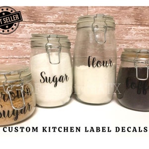 Pantry Labels/Kitchen Canister Decal Pantry Labels/Pantry Organization Labels/Kitchen Canisters/Pantry Decals/Flour Sugar Coffee Decals