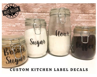 Pantry Labels/Kitchen Canister Decal Pantry Labels/Pantry Organization Labels/Kitchen Canisters/Pantry Decals/Flour Sugar Coffee Decals