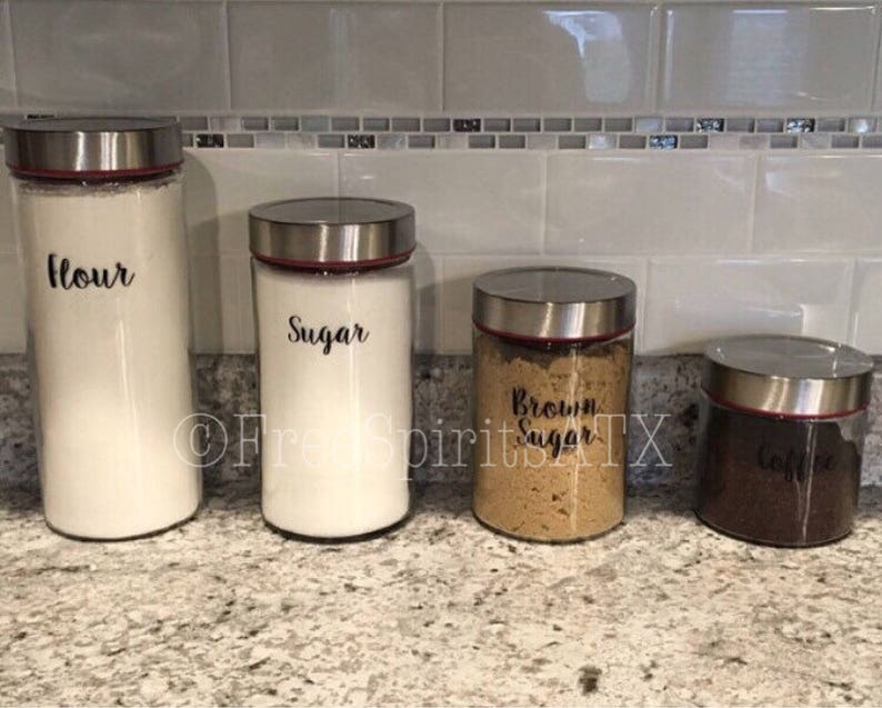 Pantry Labels/Kitchen Canister Decal Pantry Labels/Pantry Organization Labels/Kitchen Canisters/Pantry Decals/Flour Sugar Coffee Decals image 4