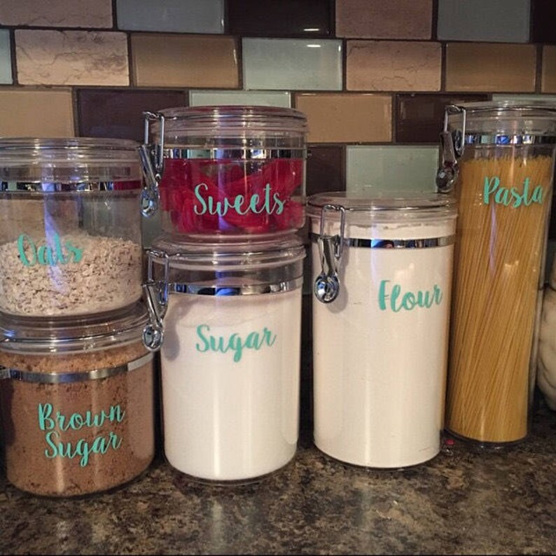 Kitchen Canister Labels/Kitchen Canister Decals/Pantry Etsy