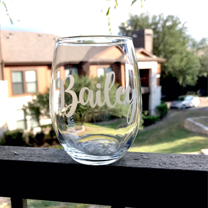 Name Wine Glasses/personalized Wine Glasses/etched Wine Etsy
