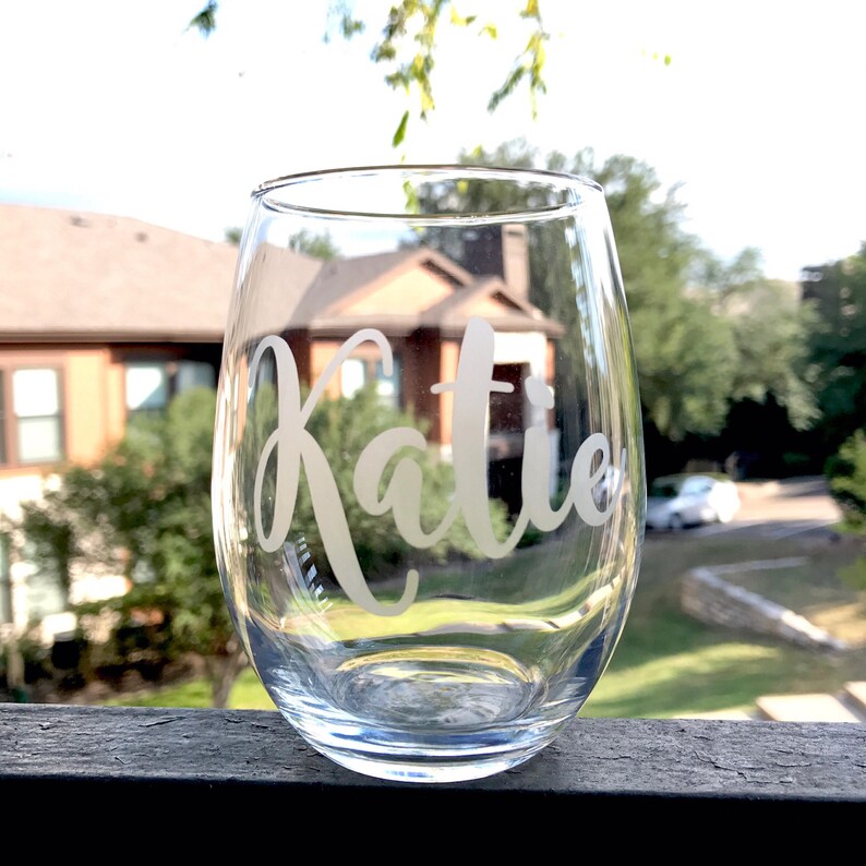 Name Wine Glasses/personalized Wine Glasses/etched Wine Etsy