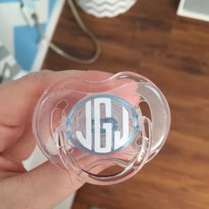 Baby Shower Gift/Personalized Pacifier/Pacifier Monogram/Monogram Pacifier/Pacifier Decals/Monogram Paci/Pacifier Decal/Name Pacifier image 3