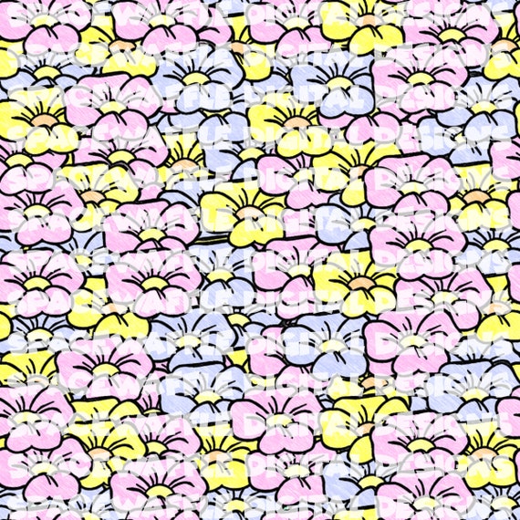Bambi Blumen Skizze Muster Scrapbooking Stoff Design Etsy