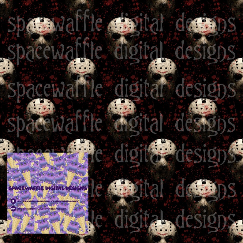 Jason Repeating Pattern Jason Voorhees, Pattern, Scrapbooking, Fabric, Design - Etsy