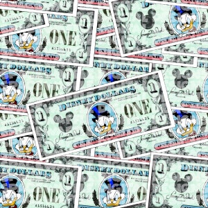 Scrooge Mcduck Money seamless pattern, scrapbooking, fabric design.