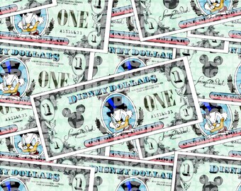 Scrooge Mcduck Money seamless pattern, scrapbooking, fabric design.