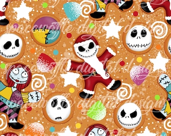 Nightmare Christmas Cookies naadloos patroon, scrapbooking, stofontwerp semi-exclusief.