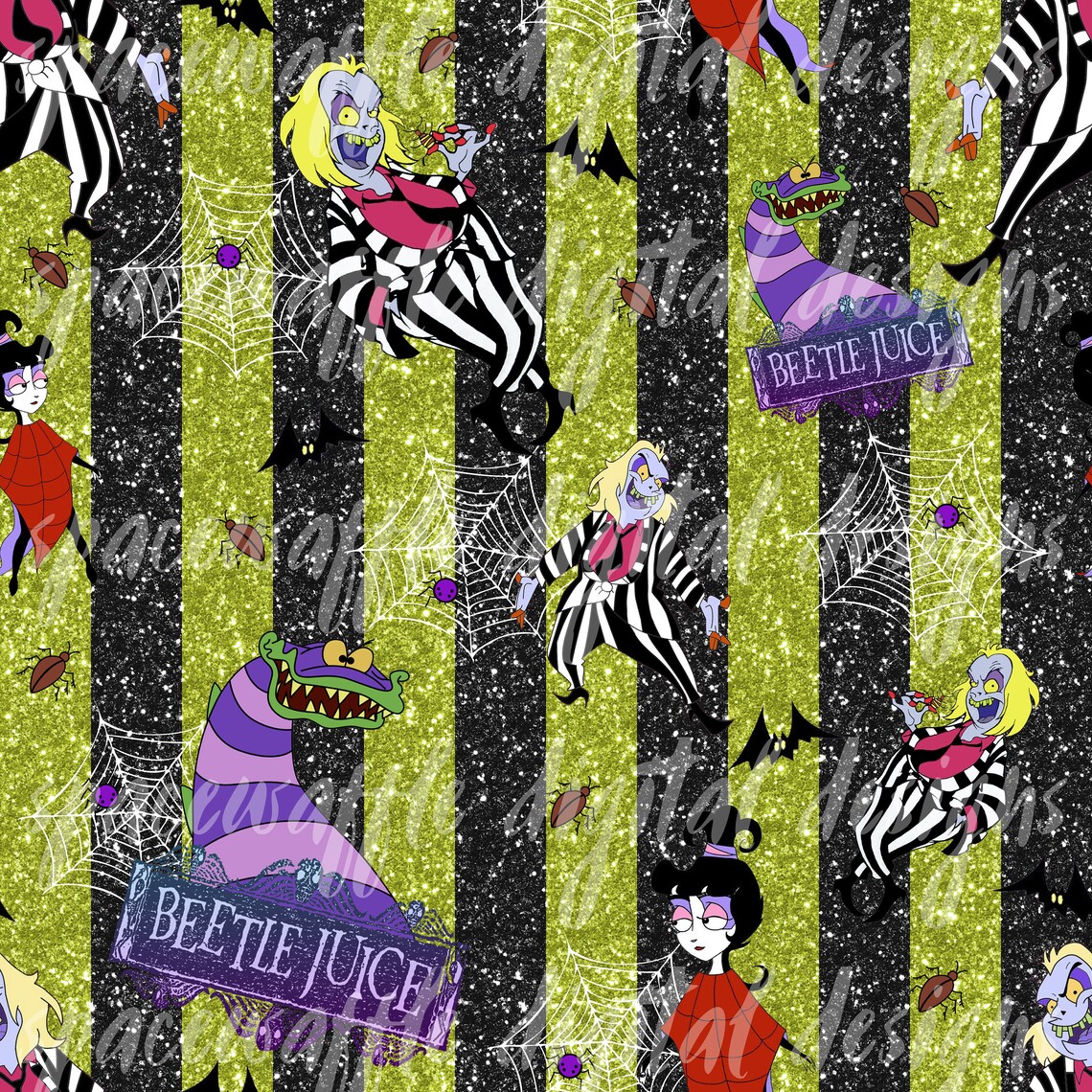Beetlejuice Seamless, Pattern, Scrapbooking, Fabric, Design Etsy