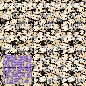 Addams Family Pop naadloos, patroon, scrapbooking, stof, ontwerp