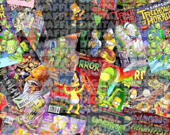 Simpsons Comic Halloween naadloos patroon, scrapbooking, stofontwerp.