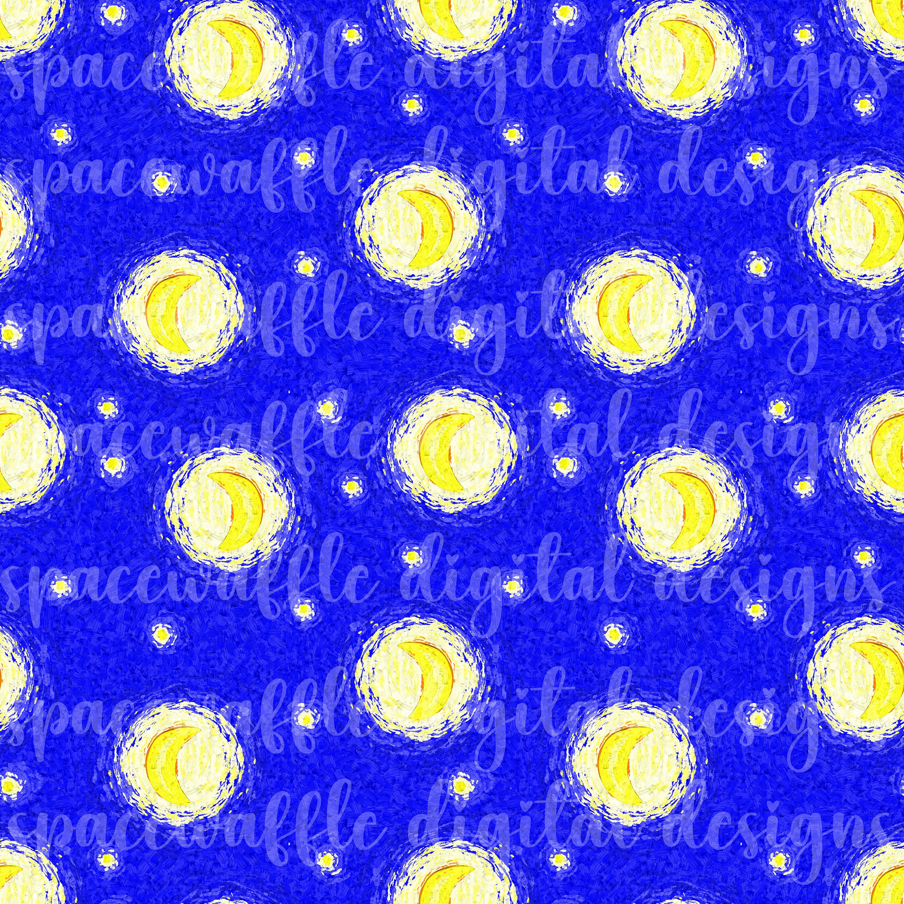 Painted Moon, Seamless Pattern, Scrapbooking, Fabric, Design - Etsy