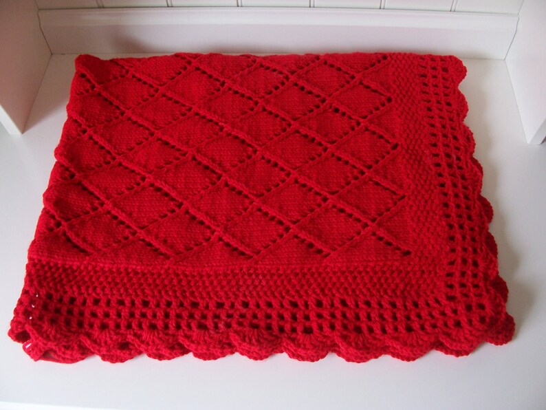 Red Blanket Baby Blanket Red Knit Baby Shower Baby Gift Etsy
