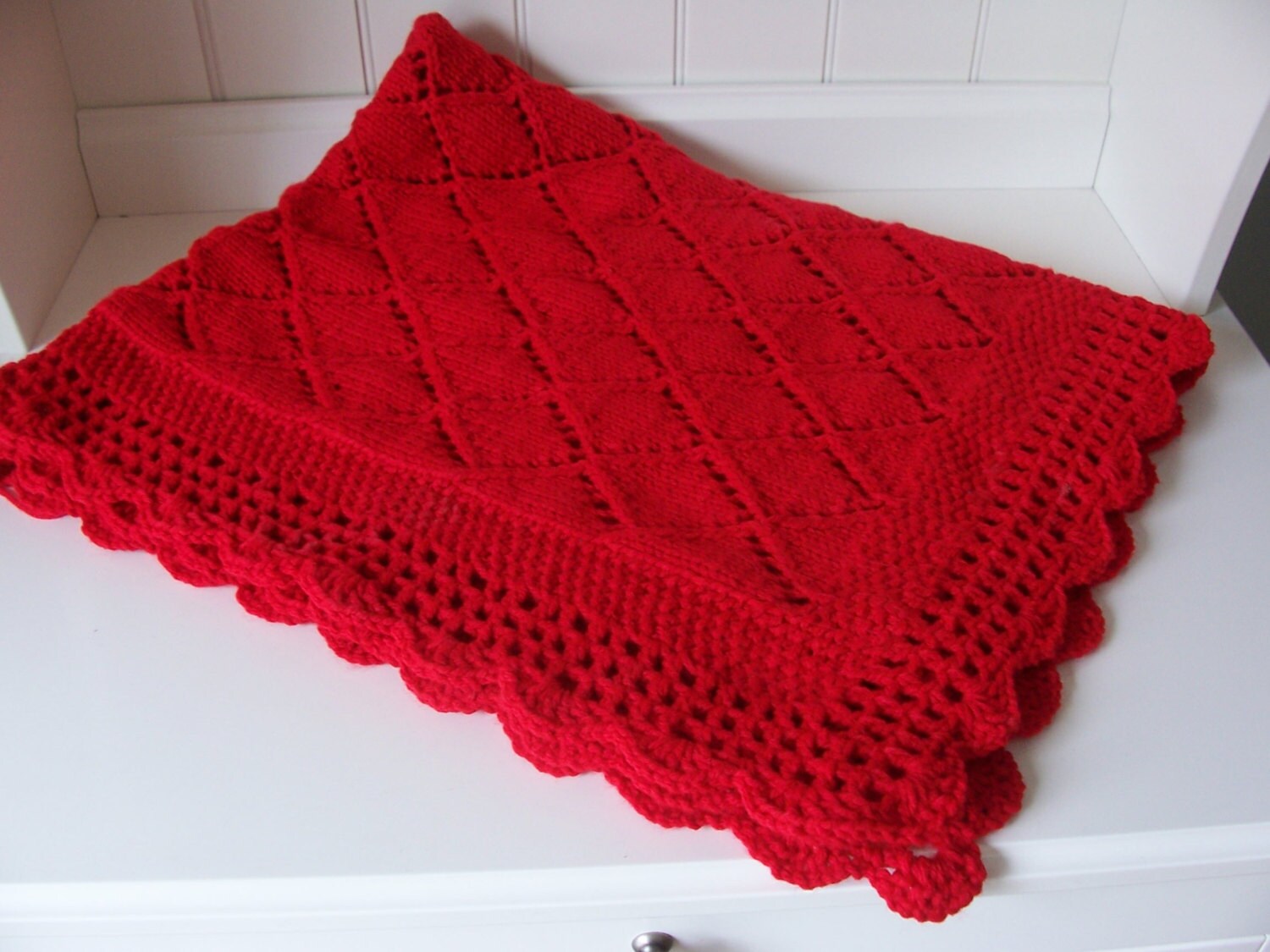 Red Blanket Baby Blanket Red Knit Baby Shower Baby Gift Etsy