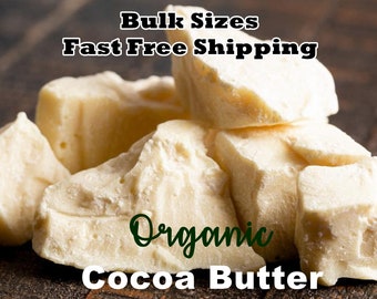 Organic COCOA BUTTER | Pure, Fresh | Make Soap, Lotion, Lip Balm, Body Butter | Fast Free Shipping | Bulk Sizes, Wholesale Pricing