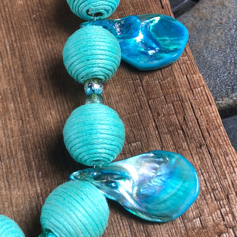 handmade gift for her chunky aqua necklace statement necklace necklace gift summer necklace turquoise necklace Aqua beaded necklace