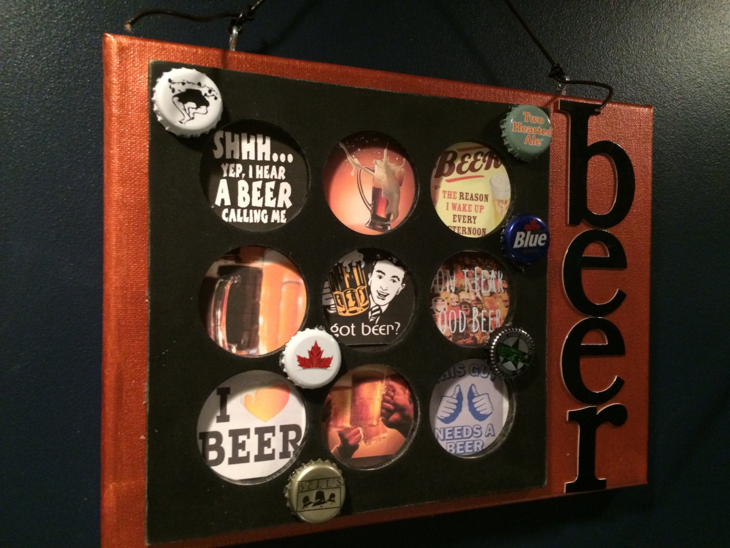 Beer art beer wall decor I love beer beer collage man cave Etsy