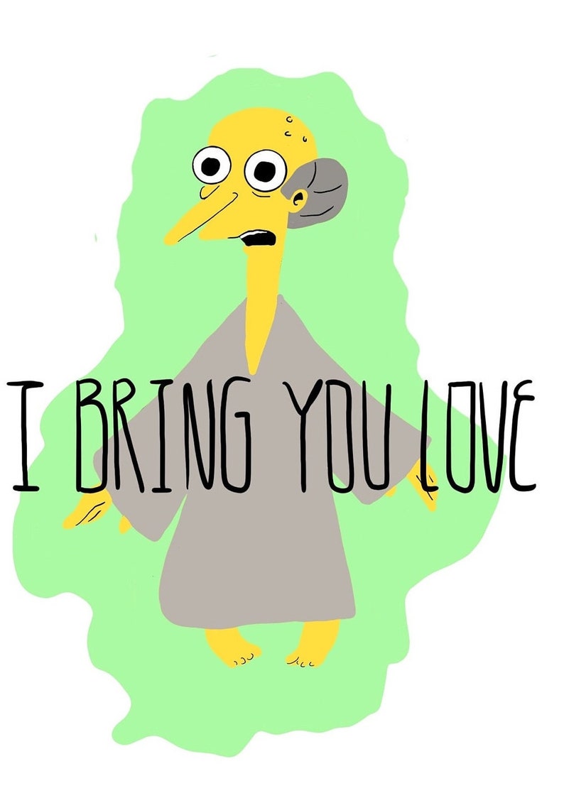 Mr Burns I Bring You Love Card the Simpsons Etsy