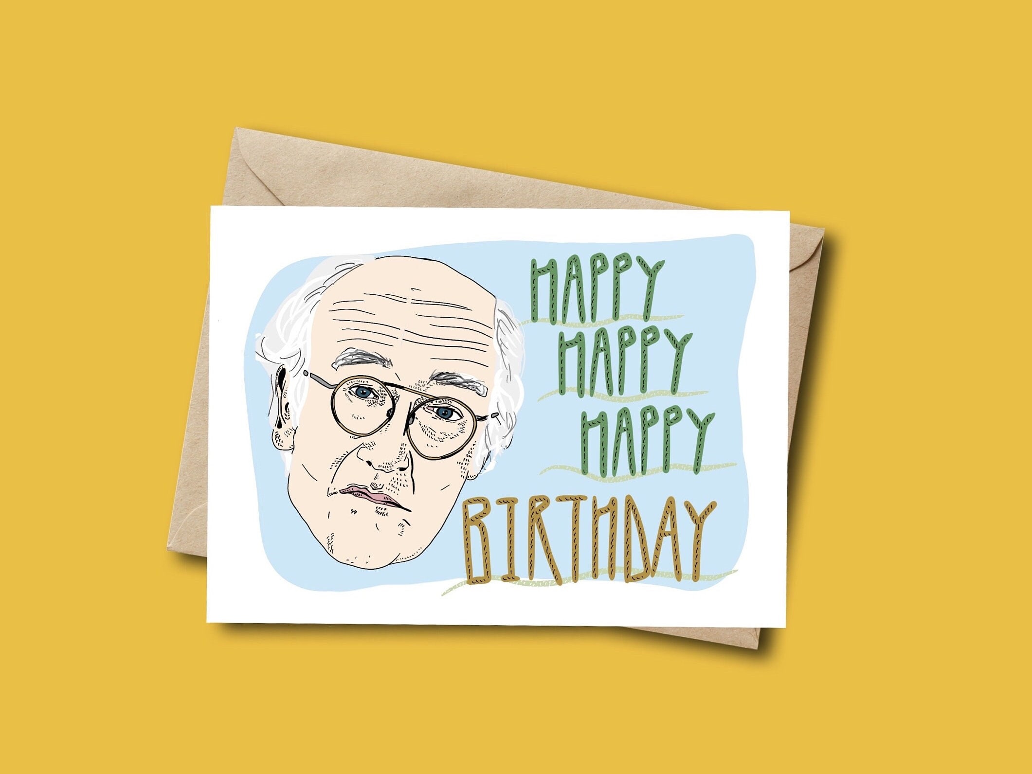 Larry David Birthday Card - Etsy