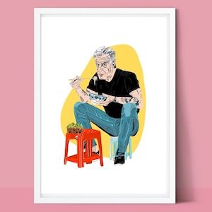 Anthony Bourdain Chef kitchen art Print