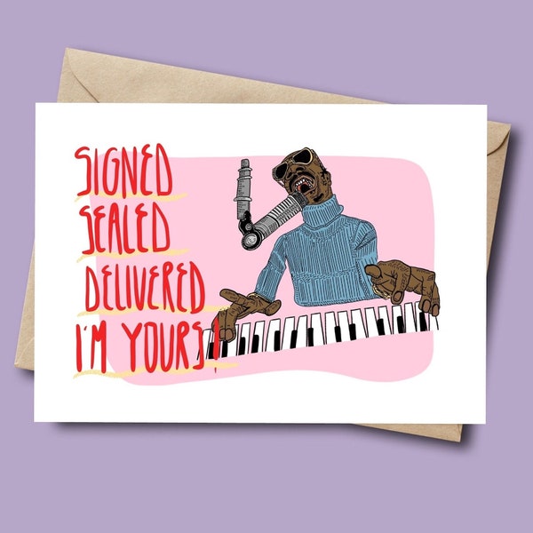 Stevie Wonder Signed Sealed Delivered I'm Yours Card