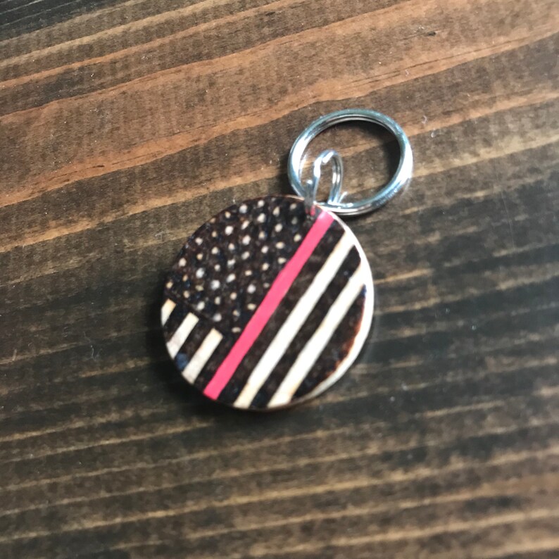 First Responder Wooden Keychain Police Fire or Ems Keychain Etsy